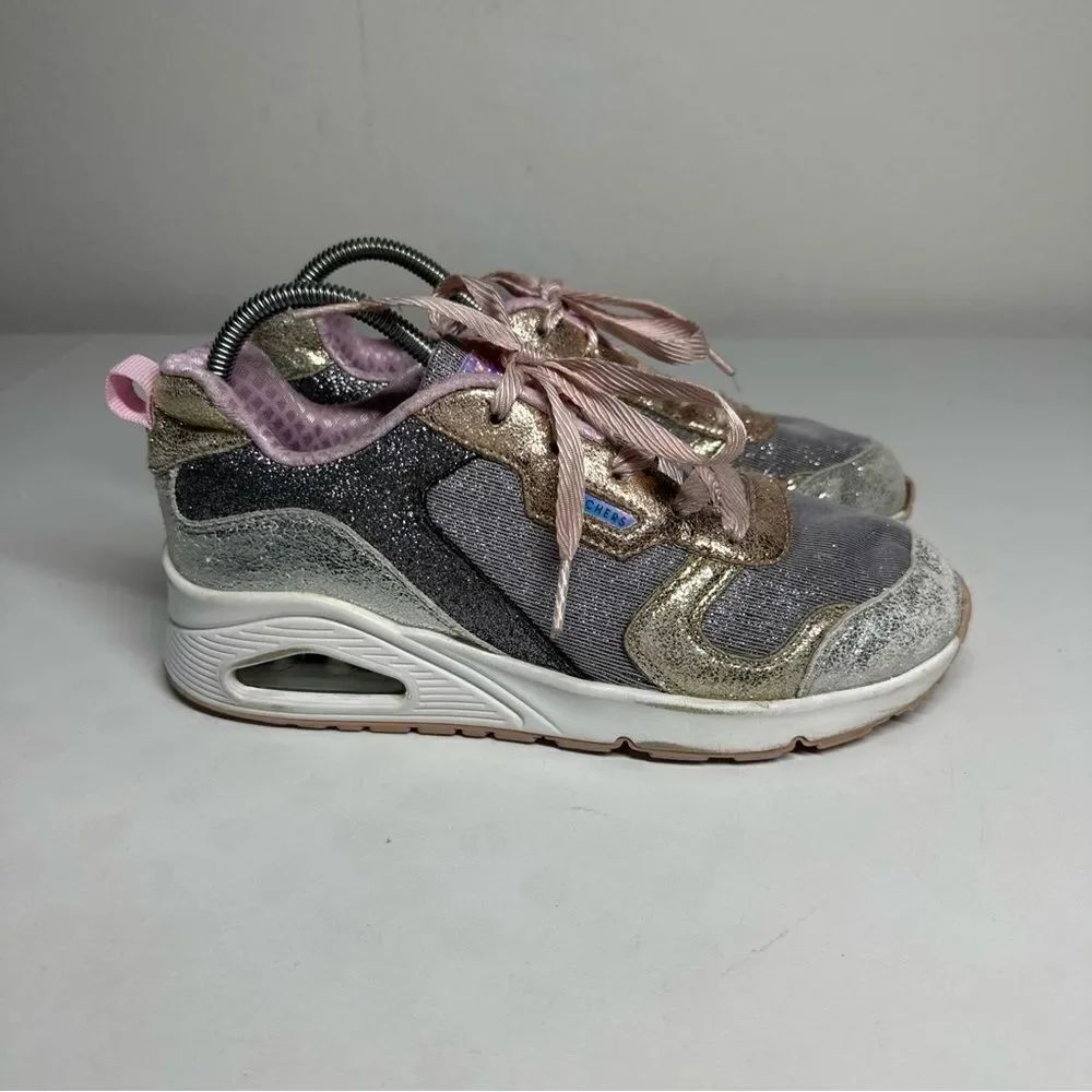 Sketchers Women’s Size 5,5 Metallic Remix Sneakers Pink Silver Gold
